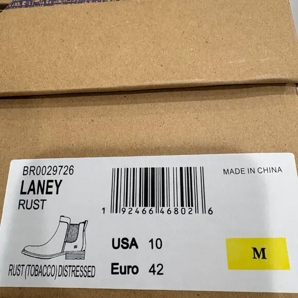 Born Laney Chelsea Boots Distressed Leather Ankle Booties Rust Brown Size 10 NEW - Picture 6 of 7